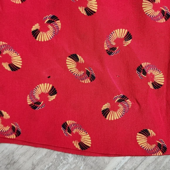 Salvatore Ferragamo Vintage Red All Over Print Dress 100% Silk 80s Size 44 - Picture 13 of 13